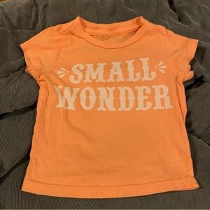 Peek Small Wonder T Shirt Short Sleeve Graphic Top Size 6 12 Months Orange